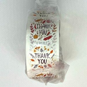 Thank You Stickers Roll: 1" diameter, 500 labels - Fall